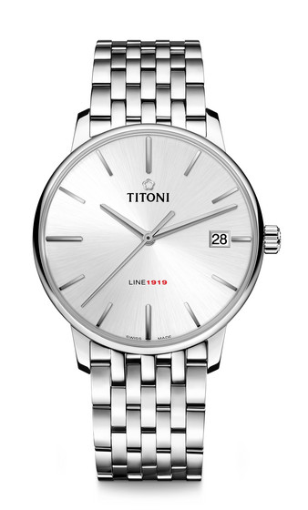 TITONI LINE 1919 รุ่น 83919 S-575 (หน้าขาว) เครื่องศูนย์ไทย