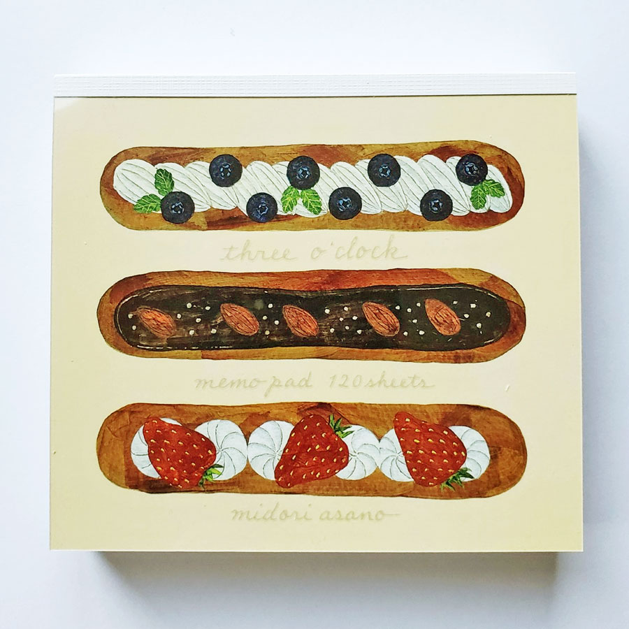 สมุดฉีก Midori Asano Memo Pad จากญี่ปุ่น ลาย Sweets ขนาด 10 x 9 x 1.7 ซม. มี 4 ลาย รวม 120 แผ่น