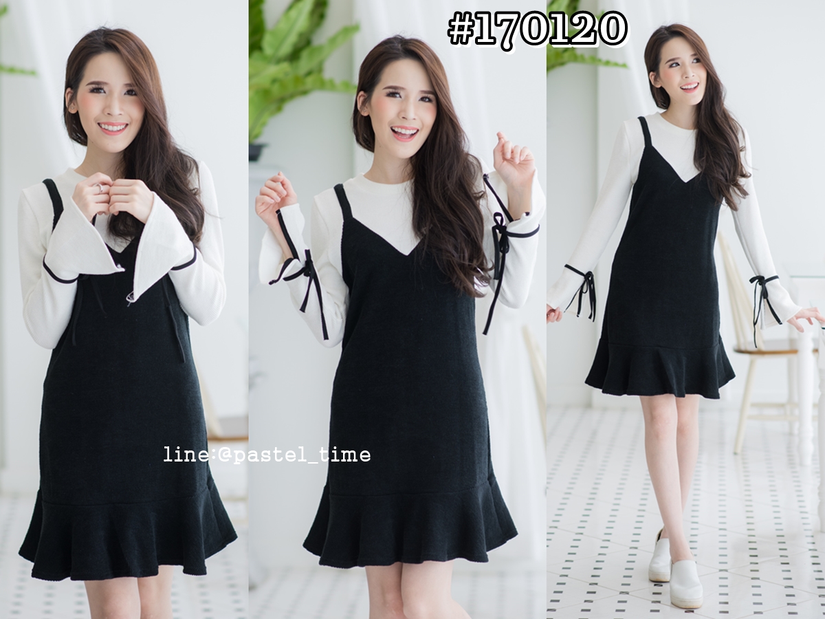 Ami Two Tone Knit Dress