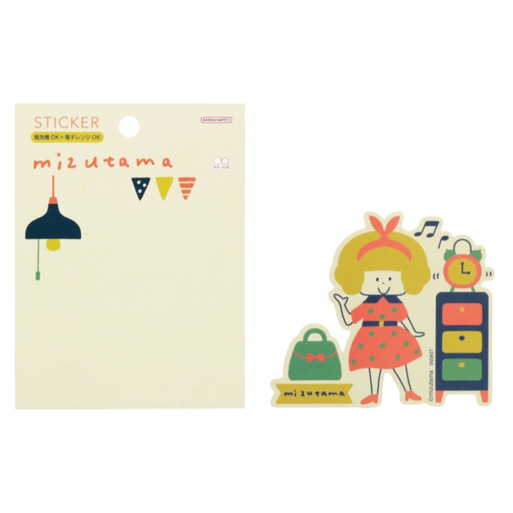 mizutama Vinyl Big Sticker ลาย Retro กันน้ำ กัน UV ใช้ติดสิ่งของได้ ทนมาก ขนาดประมาณ 9 x 9 ซม.