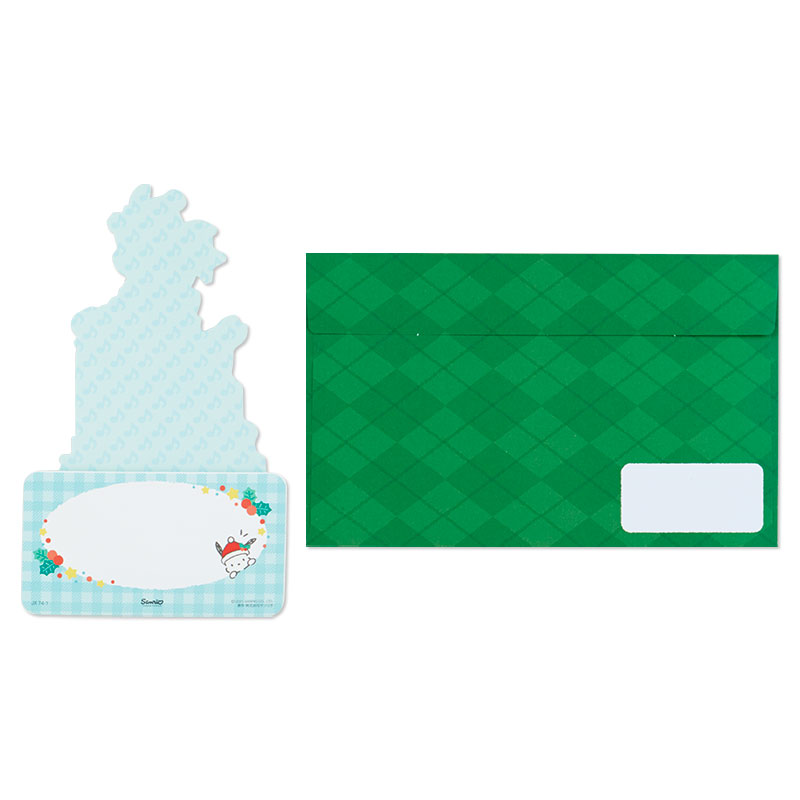 Sanrio Christmas Pop Up Card From Japan การ์ดอวยพรลาย Pochacco กางออกมาเป็นต้นคริสต์มาสได้น่ารัก ขนาด 18.8 x 13 x 7.2 ซม.