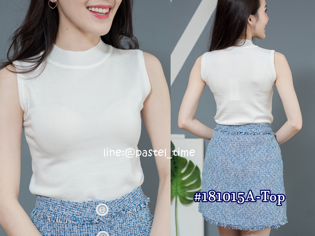เสื้อไหมพรมคอเต่าสีขาว