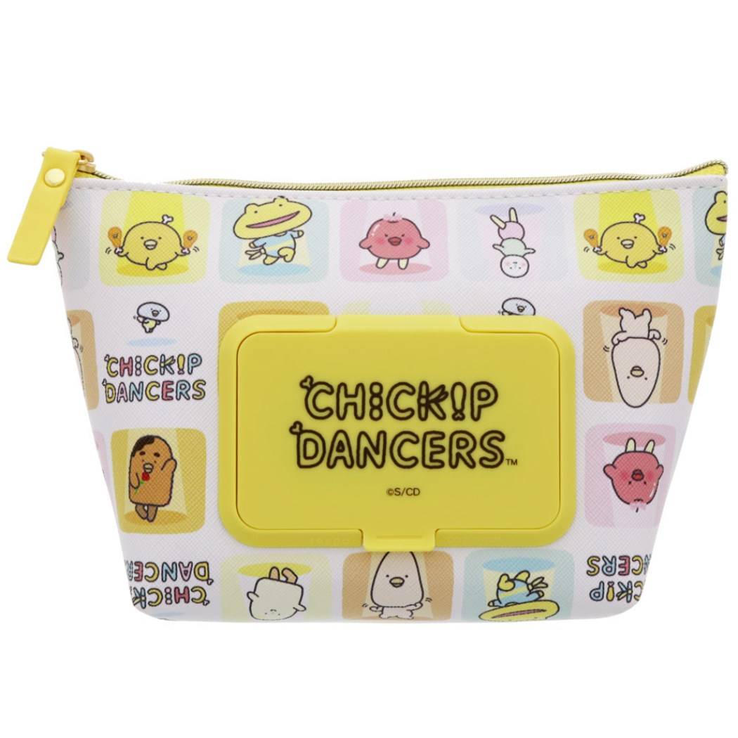 กระเป๋า seepo Pouch แบบ Chickip Dancers จาก San-X Japan สีขาวเหลือง เป็นกระเป๋าใส่ของ เครื่องสำอาง มีช่องใส่ทิชชู่เปียกหรือกระดาษทิชชู่ สามารถเปิดดึงออกจากด้านหน้าได้เลย สะดวกมาก ขนาด 19 x 6 x 12.5 ซม.
