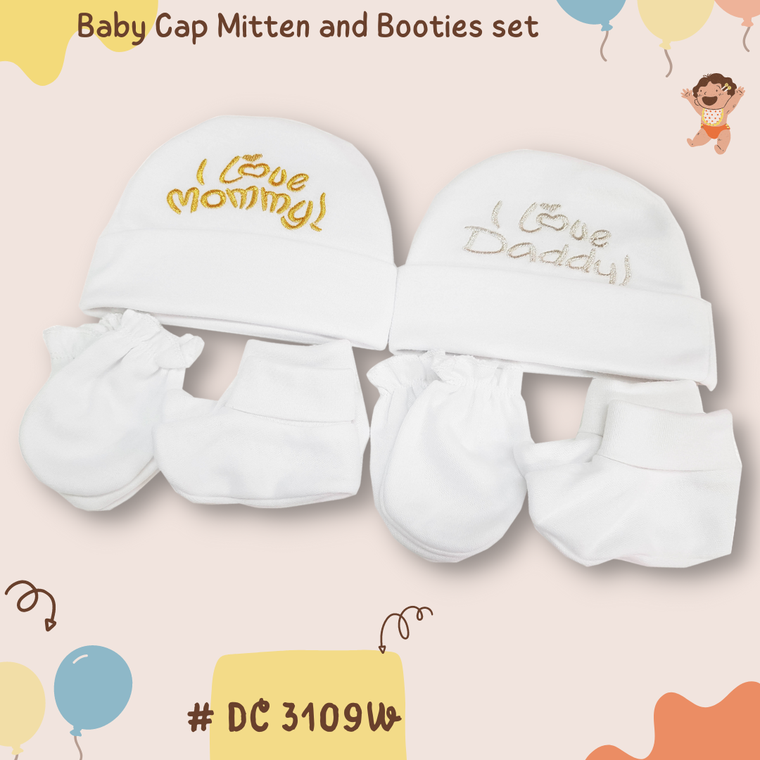 Bonet Mitten Booties with Embroidered THE BEST SELLING ชุด 3 ชิ้นปัก ขายดีมาก