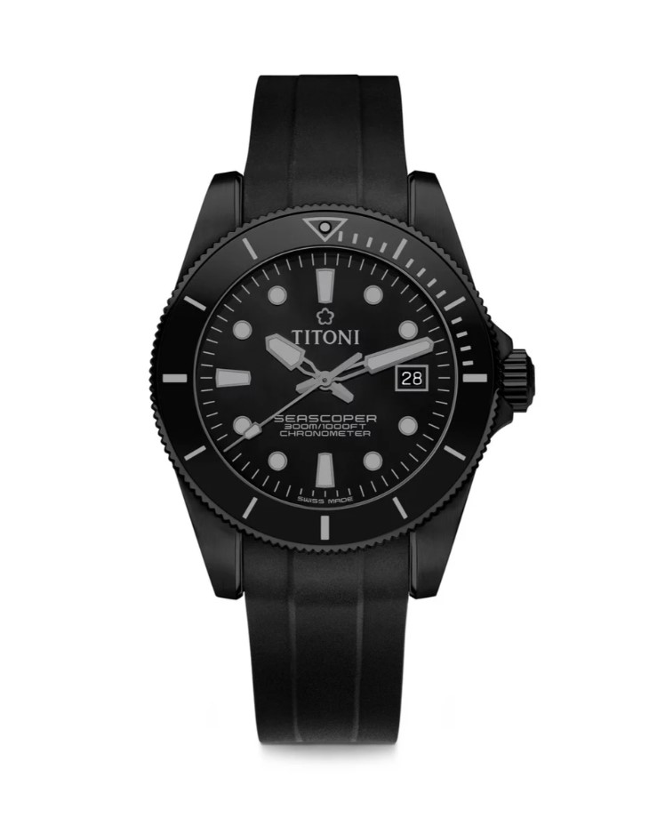 TITONI SEASCOPER 300 CHRONOMETER Black Edition 83300 B-BK-R-716