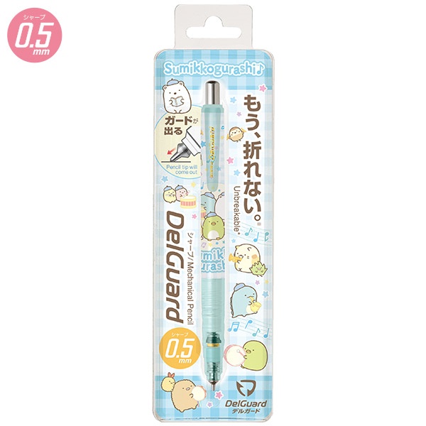 ดินสอกด Delguard จากญี่ปุ่น ลาย Sumikko Gurashi แบบ Music สีฟ้า จุดเด่นคือไส้ไม่หักง่าย เขียนลื่น ๆ