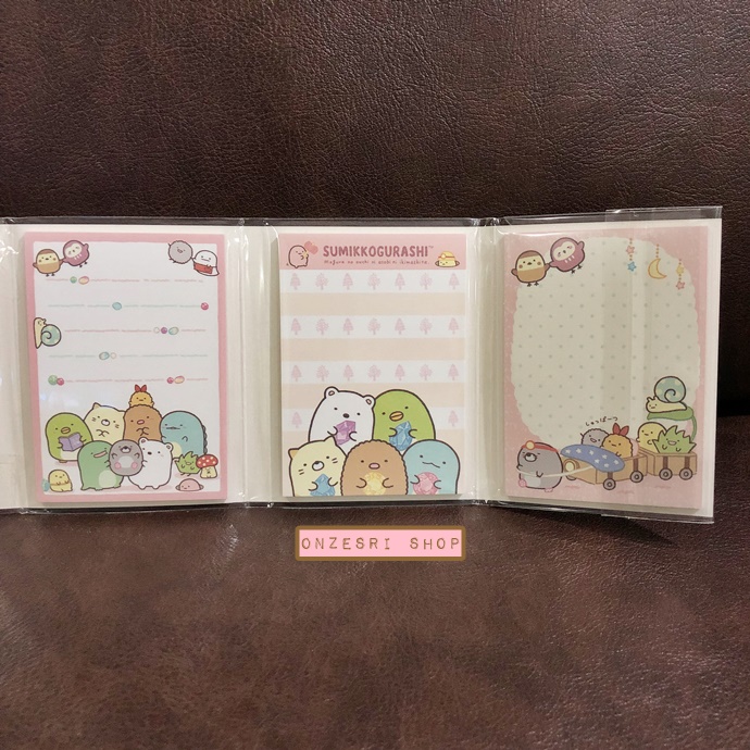 กระดาษโน้ต Memo แบบเล่มลาย Sumikko Gurashi Mole House สีชมพู มียางลบเล็ก 6 ก้อน ขนาด 9 x 7 x 1.8 ซม. กระดาษมี 6 ลาย รวม 120 แผ่น