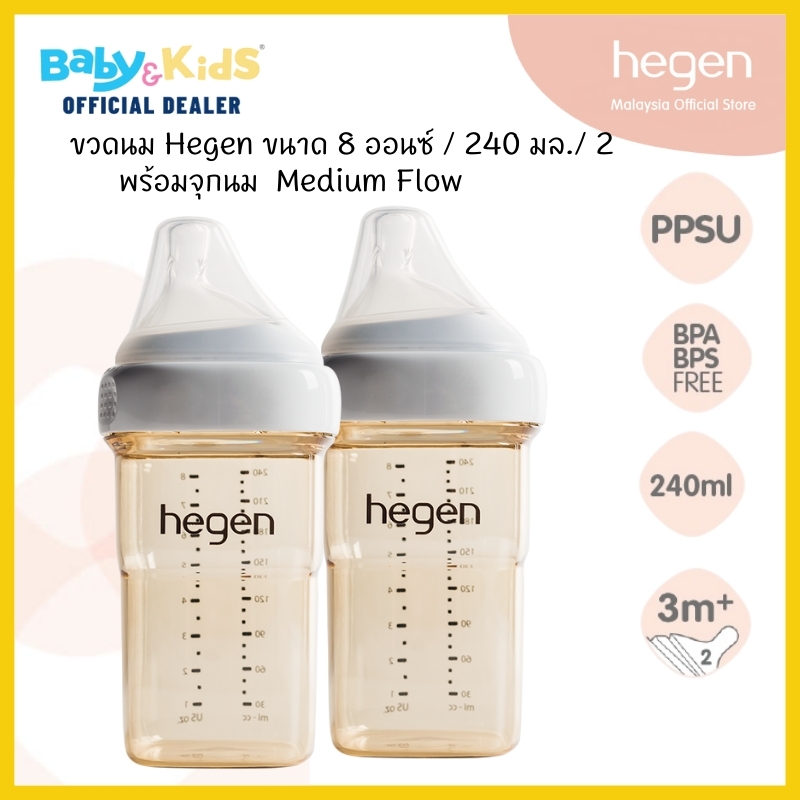 Hegen ขวดนม พร้อมจุกนม PCTO™ 240ml./ 8oz. Feeding Bottle PPSU (2-pack)