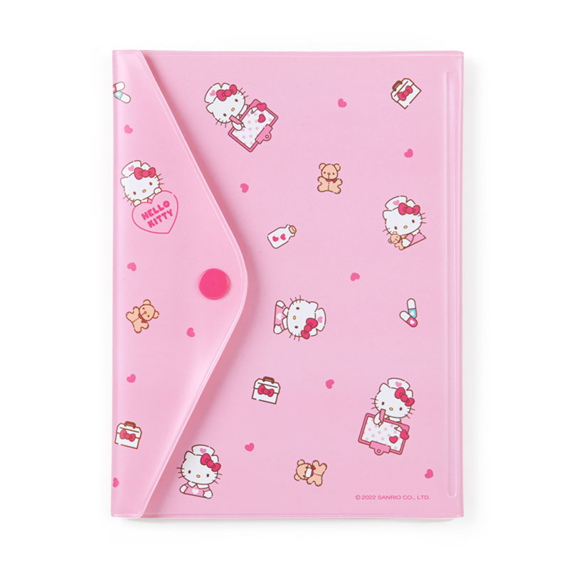 สมุดเก็บบัตร Sanrio Notebook & Ticket Medicine Case แบบคุณพยาบาล Hello Kitty ขนาด 12 x 0.5 x 16.5 ซม. ใส่การ์ดได้ 9 ใบ มีช่องซิปใส่ของ ใส่สมุดเล่มเล็กได้