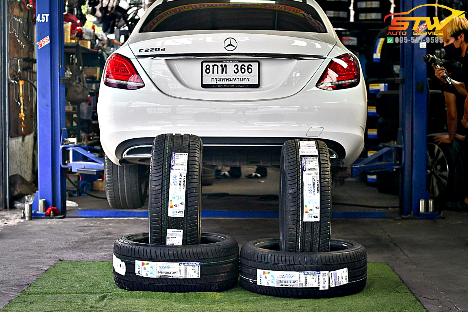 เปลี่ยนยาง Mercedes Benz C220d MICHELIN PRIMACY 3 ZP F: 225/45R18 R: 245/40R18
