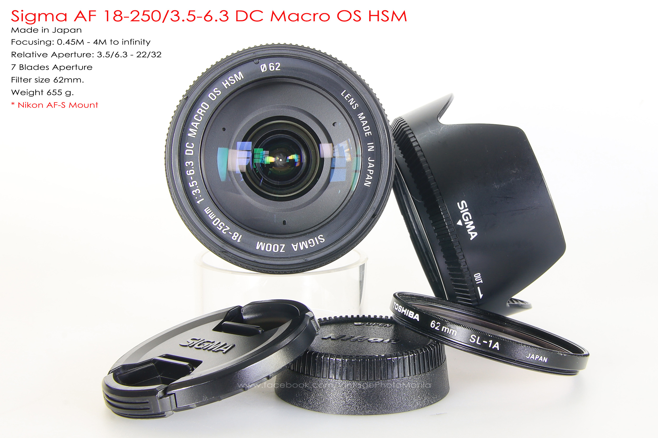 Sigma AF 18-250/3.5-6.3 DC Macro OS HSM *Nikon AF-S Mount เลนส์ซูมอเนกประสงค์ 14 เท่ามีกันสั่น