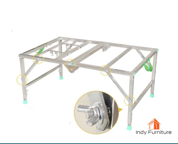 โต๊ะเลื่อยวงเดือน แบบพับได้ อุปกรณ์เสริมครบ ขนาด 150x120 สูงปรับระดับได้ 55-85 ซม.