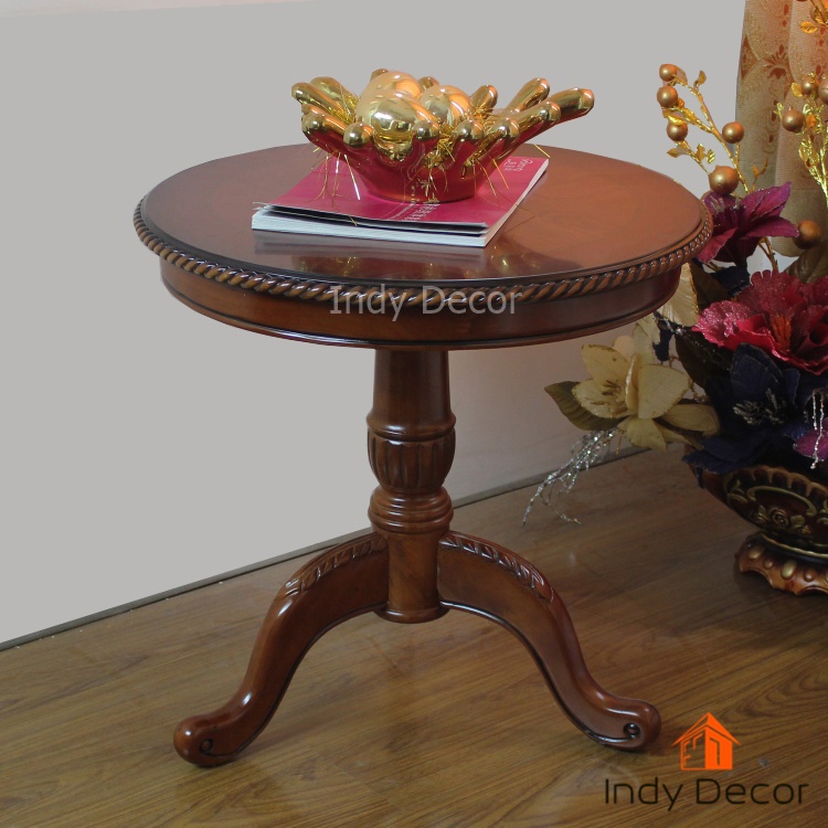 ชุดโต๊ะ+เก้าอี้หลุยส์ไม้แกะลาย มีท้าวแขน หุ้มผ้าลายดอก สีโอ๊ค