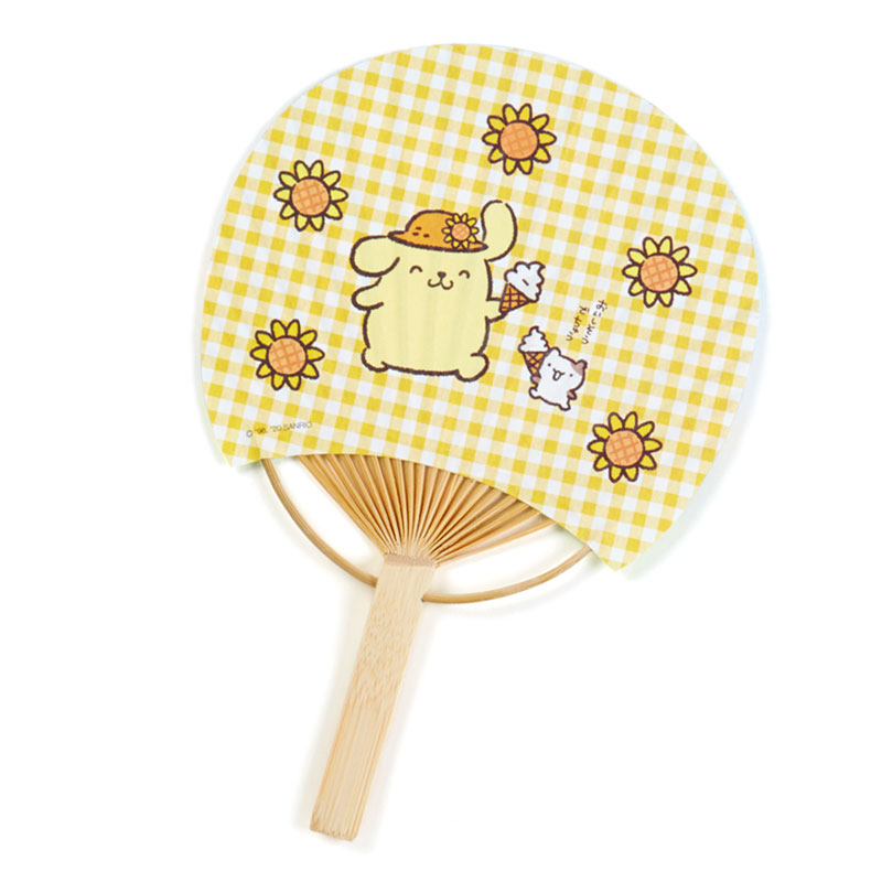 Fan Card from Sanrio Japan พัดกระดาษลาย Pompompurin พร้อมซอง มีกระดาษโน้ต สามารถเขียนข้อความได้ ขนาด 17 x 11.5 ซม.
