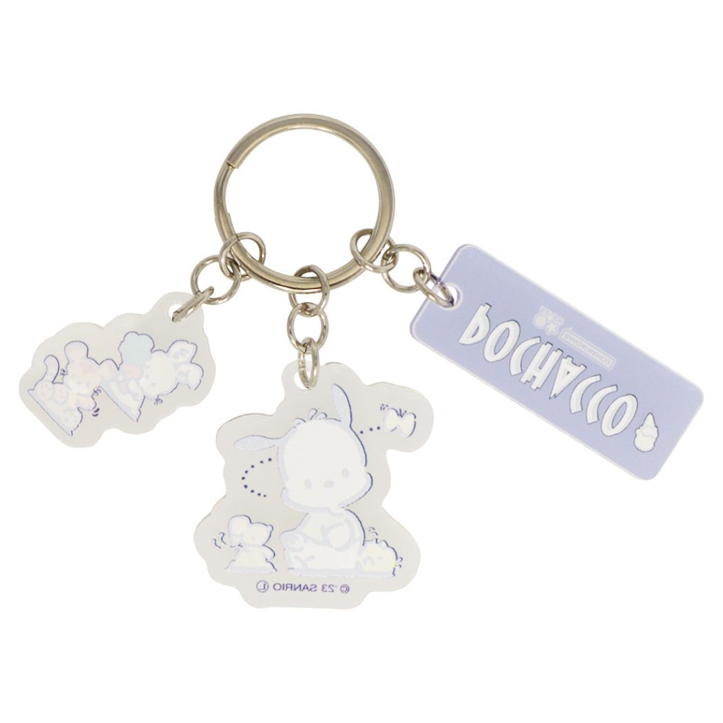 พวงกุญแจอะคริลิค Sanrio Characters Retro Collection ตัวห้อย 3 ตัว แบบ Pochacco ขนาดตัวละประมาณ 5.4 x 4.5 x 0.3 ซม.