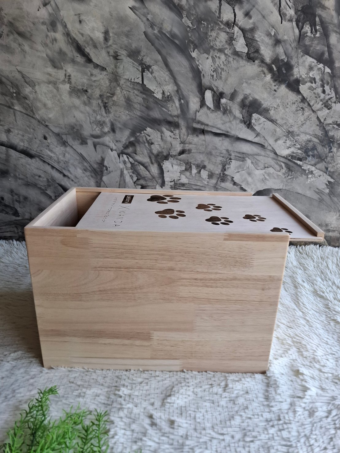 กล่องไม้ยางพาราฝาสไลด์