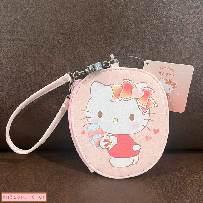 กระเป๋าใส่บัตร/ใส่เหรียญ Sanrio Fragrance is the Feeling of Love Pouch แบบ Hello Kitty มีสายคล้องมือ ขนาด 11.5 x 13.5 ซม.