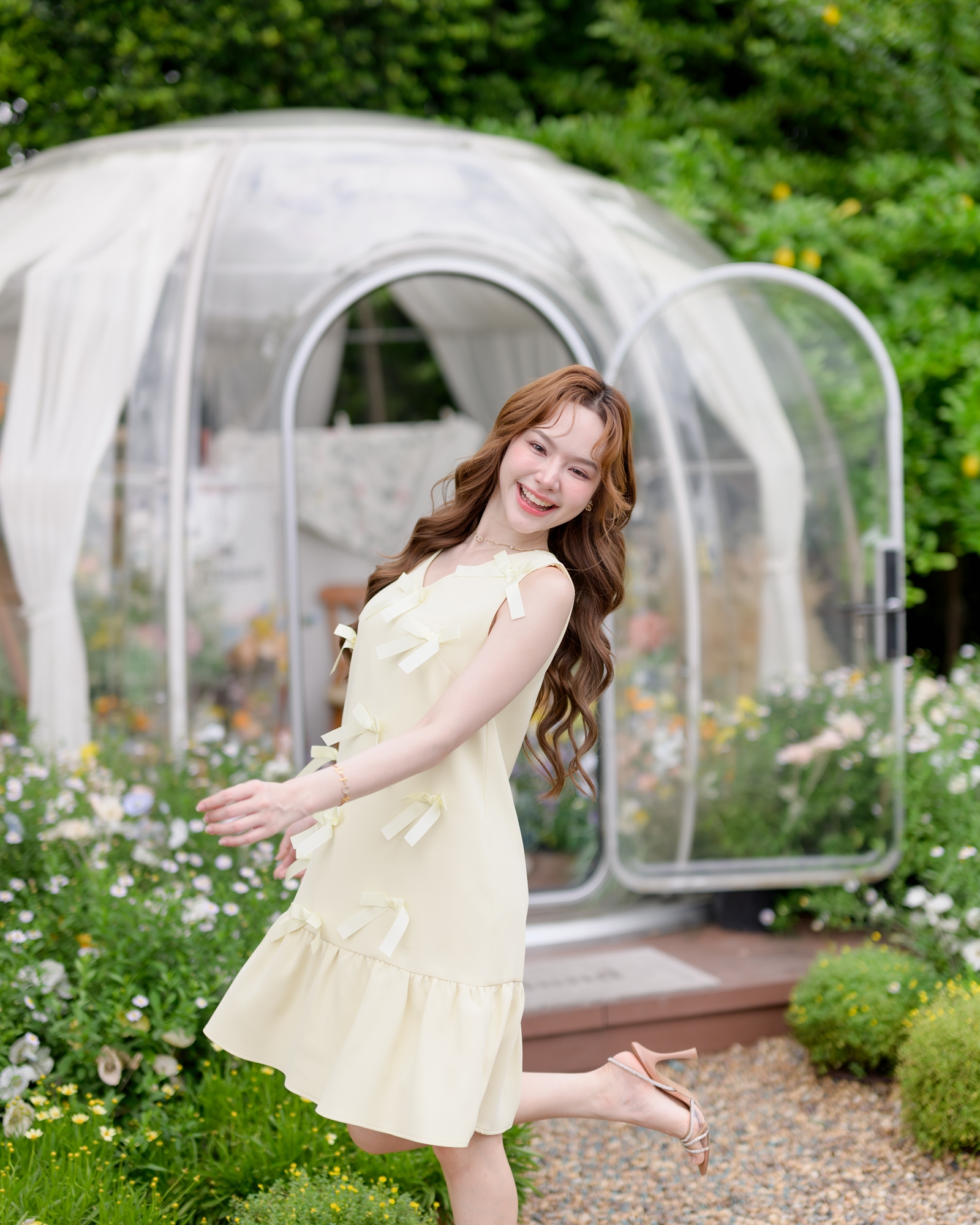 Bow me softly dress : สีเหลืองอ่อน