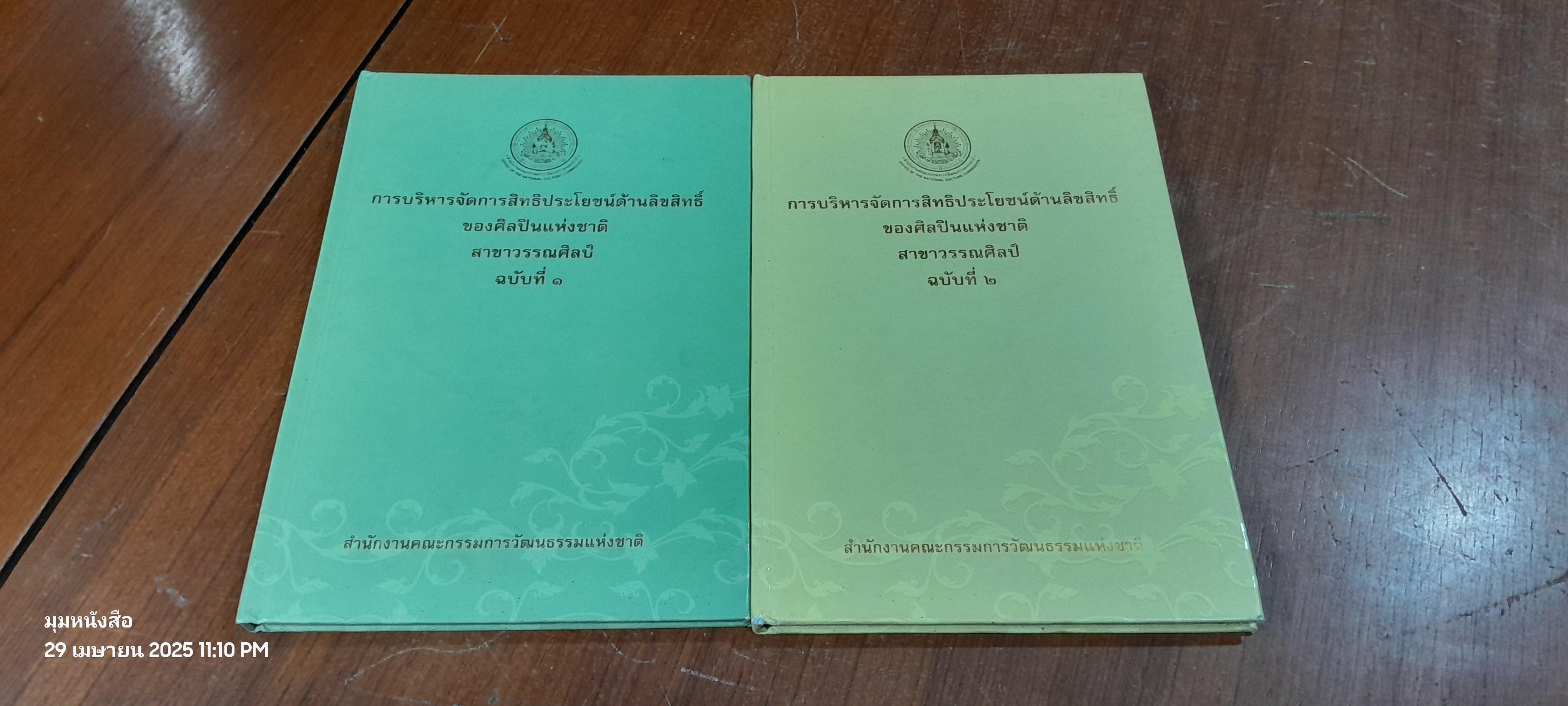 การบริหารจัดการสิทธิประโยชน์ด้านลิขสิทธิ์ของศิลปินแห่งชาติ สาขาวรรณศิลป์ ฉบับที่ ๑ และ ฉบับที่ ๒