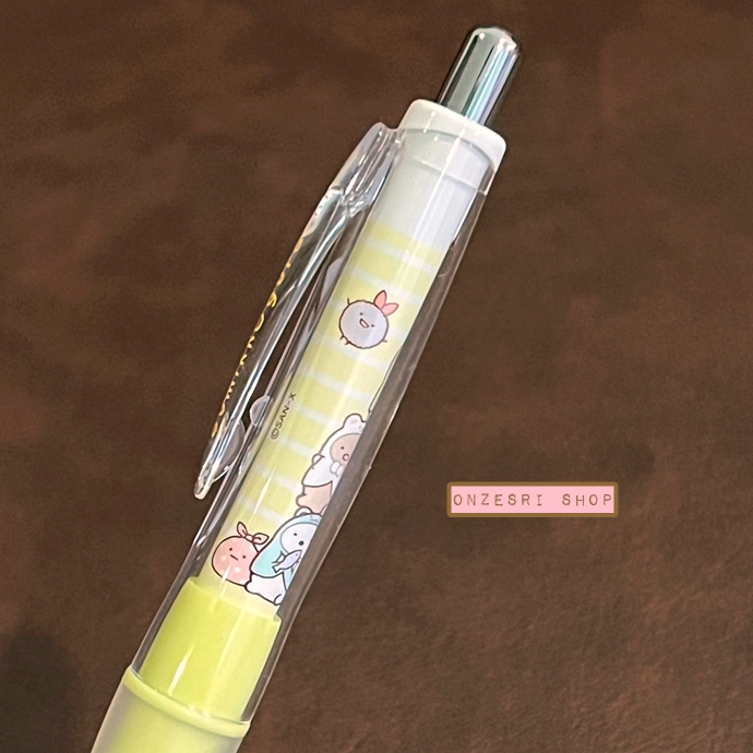 ดินสอกดเขย่าไส้ Dr.Grip ลาย Sumikko Gurashi สลับชุดกันใส่ สีเหลืองลายทาง หัว 0.5 ตรงที่จับเป็นลายน่ารัก