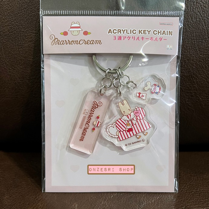 พวงกุญแจอะคริลิค Sanrio Characters Retro Collection ตัวห้อย 3 ตัว แบบ Marron Cream ขนาดตัวละประมาณ 5.4 x 4.5 x 0.3 ซม.