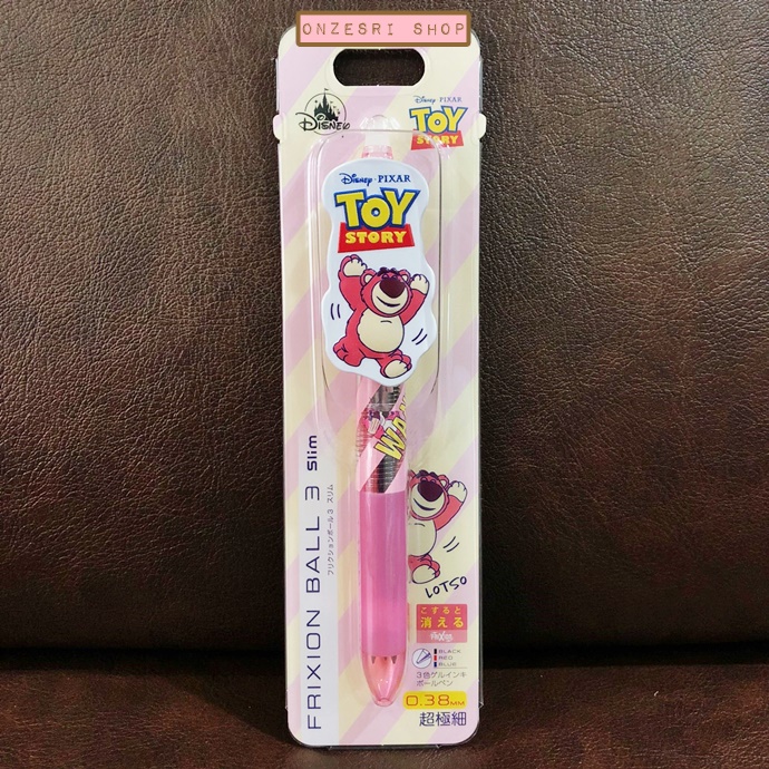 ปากกาลบได้ Pilot Frixion Ball 3 Slim หมึกมี 3 สี น้ำเงิน แดง ดำ หัว 0.38 ลาย Lotso (Toy Story) มีขายเฉพาะที่ Disney Store Japan เท่านั้น