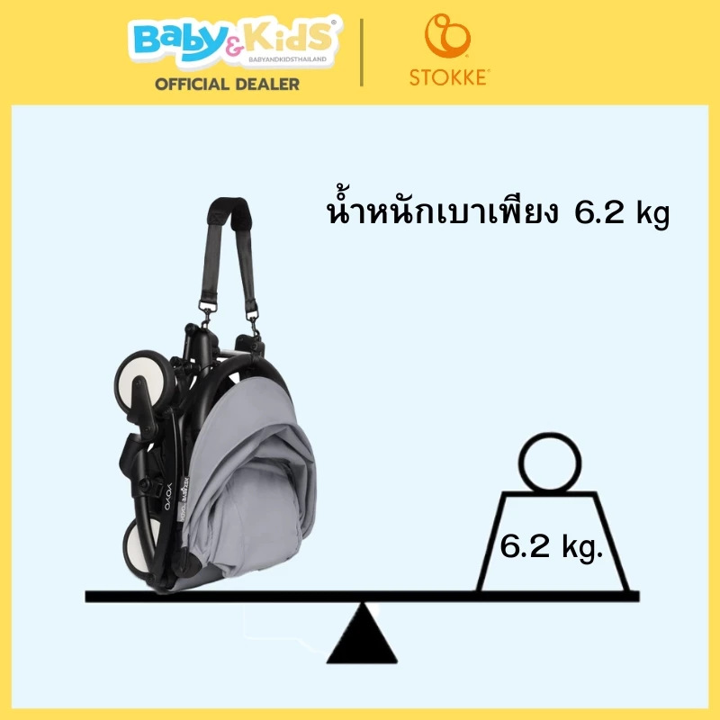 Stokke รถเข็นเด็ก รุ่น YOYO3 Newborn + 6m สามารถใช้ได้ตั้งแต่ แรกเกิด – 6 เดือน รับประกันศูนย์ไทย white frame FRANCE