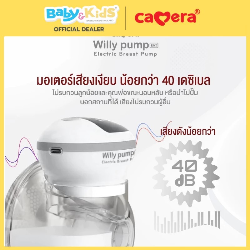 Camera เครื่องปั๊มนมไร้สาย WILLY PUMP FAT พกพาง่าย ปั๊มนมได้อย่างอิสระ แถมซิลิโคนปรับขนาดจุกนม 2 ข้าง