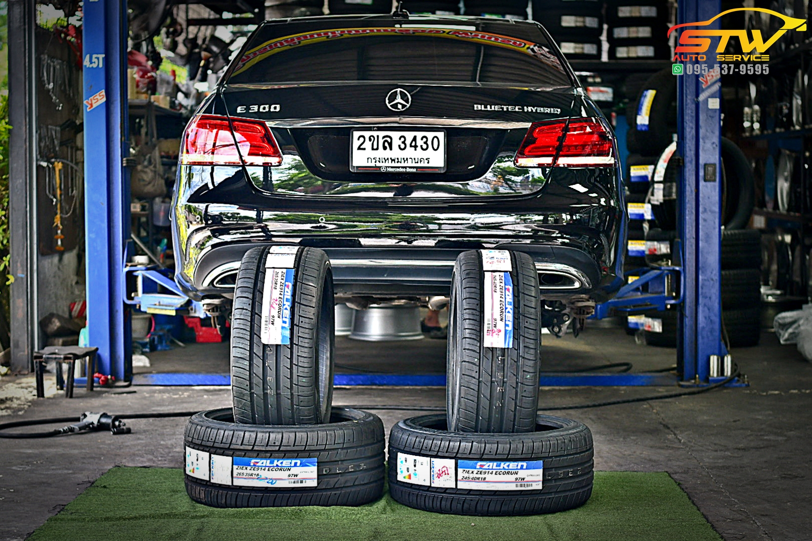 เปลี่ยนยาง Mercedes Benz E300 FALKEN ZE914 F:245/40R18 R:265/35R18