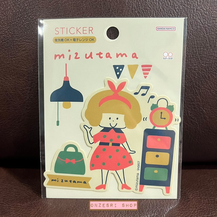 mizutama Vinyl Big Sticker ลาย Retro กันน้ำ กัน UV ใช้ติดสิ่งของได้ ทนมาก ขนาดประมาณ 9 x 9 ซม.