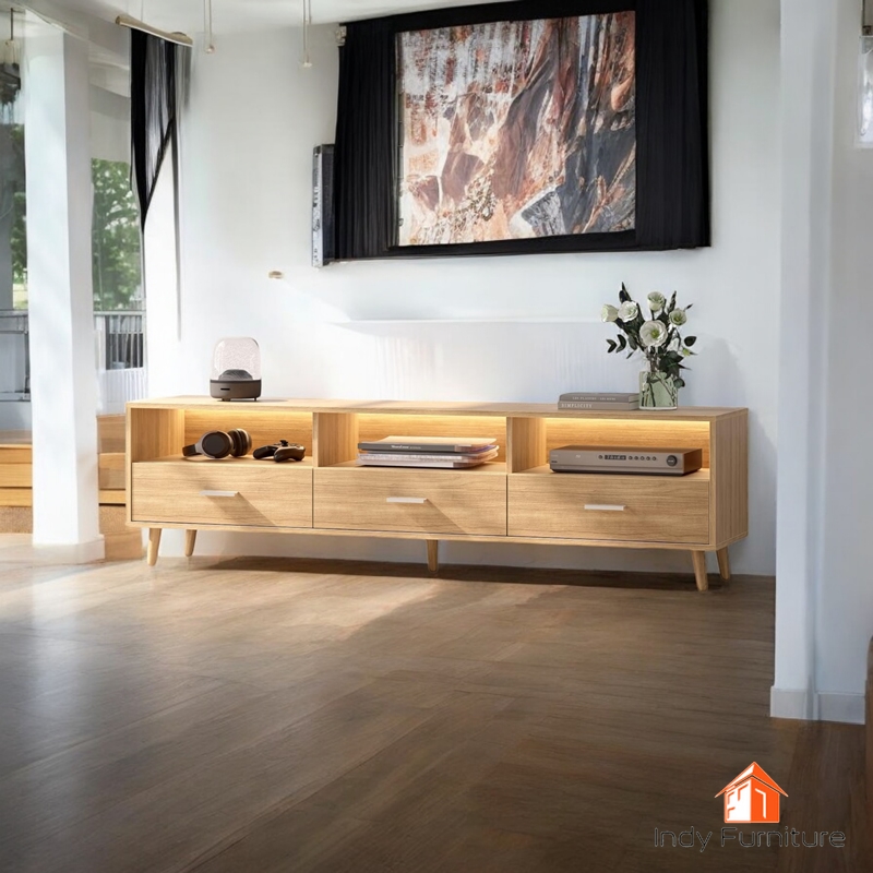 ตู้อเนกประสงค์ ไม้ยางพารา รุ่น Naja-B160 สีธรรมชาติ