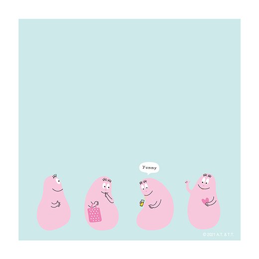 สมุดฉีก Barbapapa Square Memo จากญี่ปุ่น ลาย Face ขนาด 10 x 10 x 1 ซม. มี 4 ลาย รวม 120 แผ่น