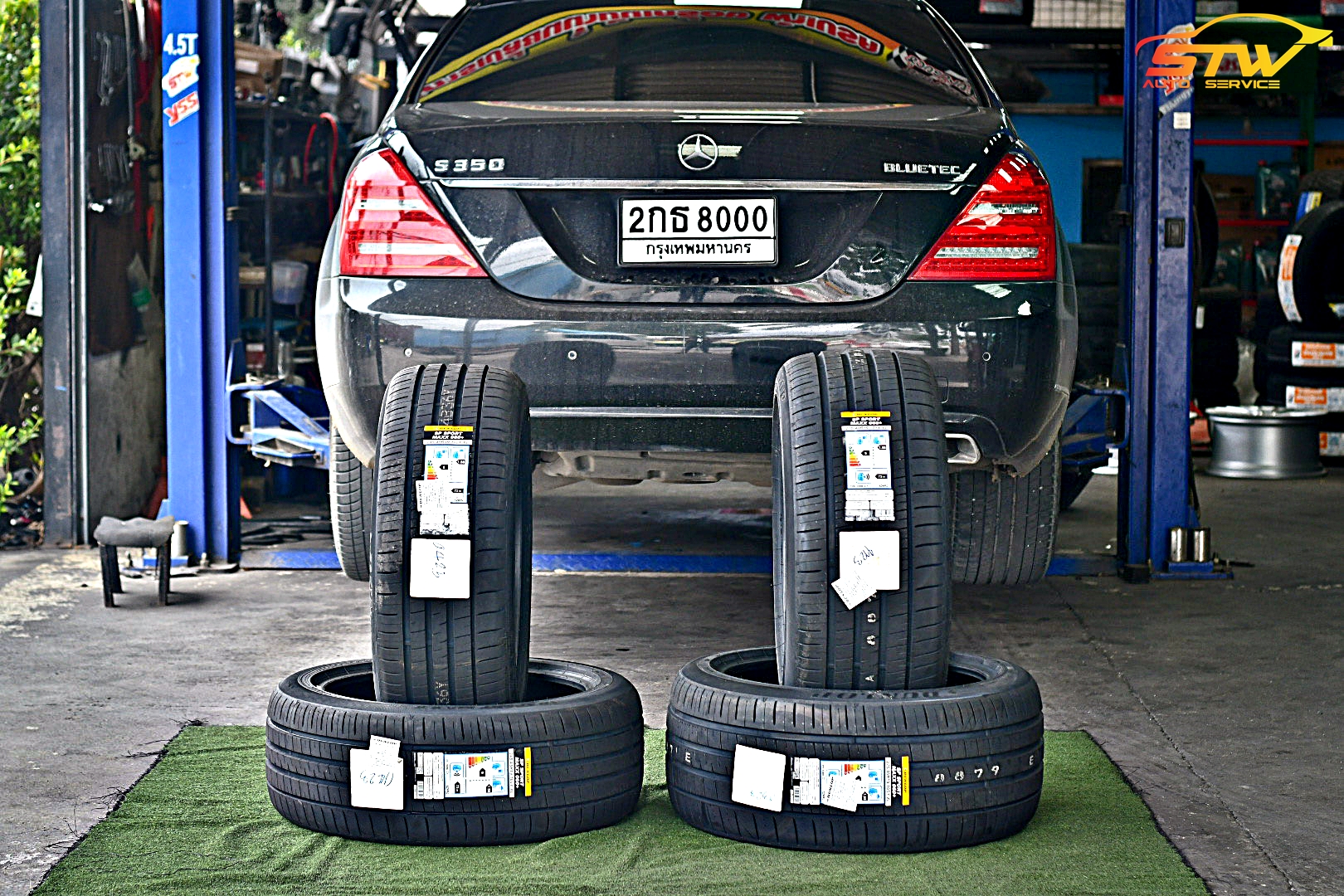 ยาง DUNLOP SP SPORTMAXX060+ F 245/45R19 102Y R 275/40R19 105Y ติดตั้งใส่ Mercedes Benz S350