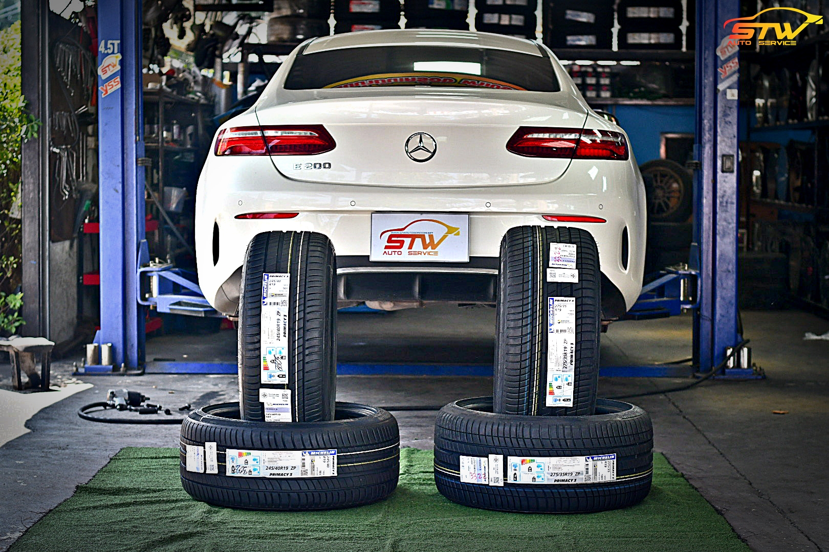 เปลี่ยนยาง Mercedes Benz E200 Coupe MICHELIN Primacy 3 ZP RunFlat F 245/40R19 98Y R 275/35R19 101Y