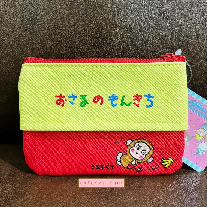 กระเป๋า Sanrio Characters Retro Collection Pouch & Tissue Case แบบ Osaru no Monkichi ด้านหลังใส่ทิชชู่ได้ มีซิปปิดเปิด ขนาด 13 x 9.5 x 0.7 ซม. ทำจาก PVC