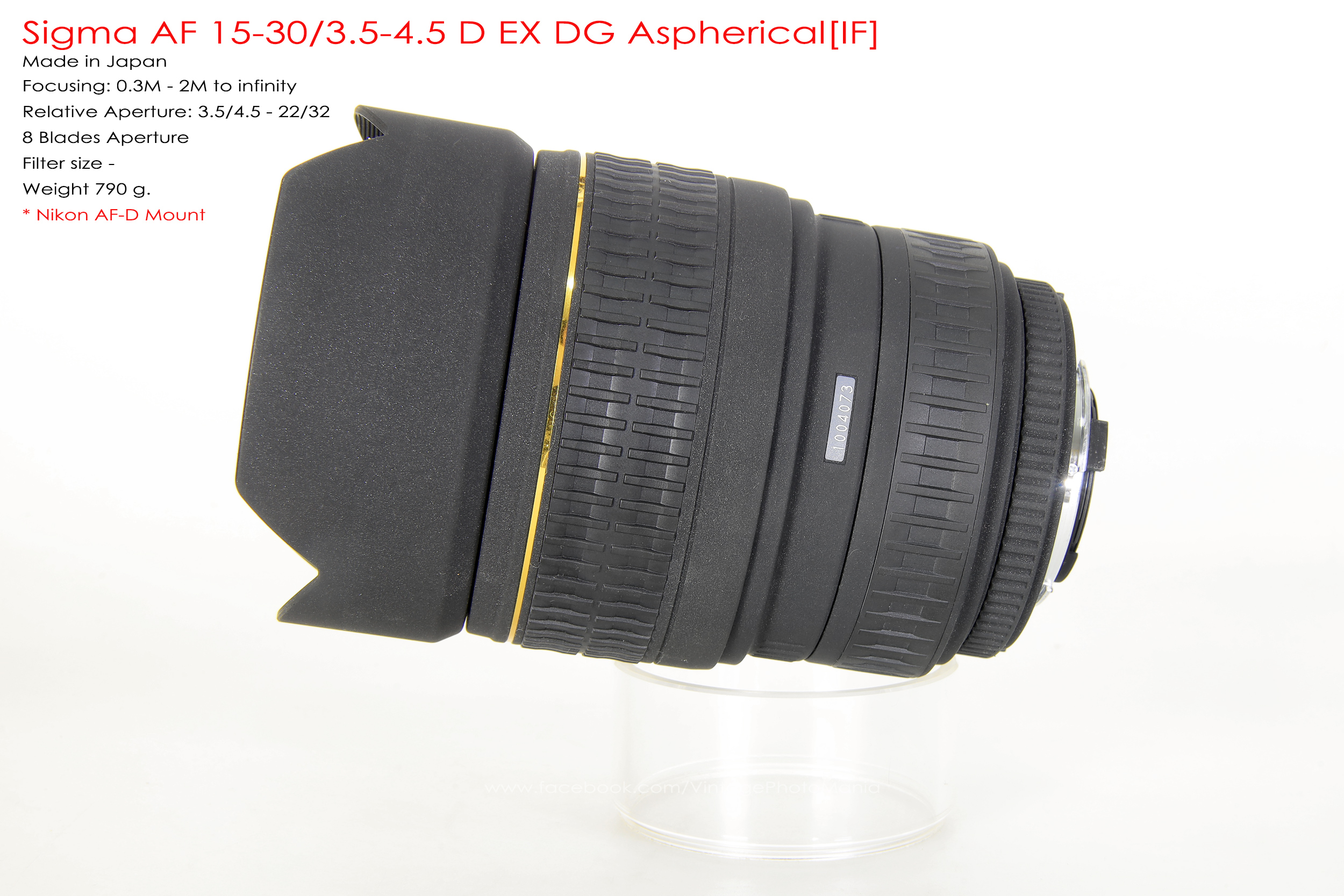 Sigma AF 15-30/3.5-4.5D EX DG Aspherical[IF] *Nikon AF-D Mount เลนส์ไวด์สุดๆรองรับกล้องฟูลเฟรม