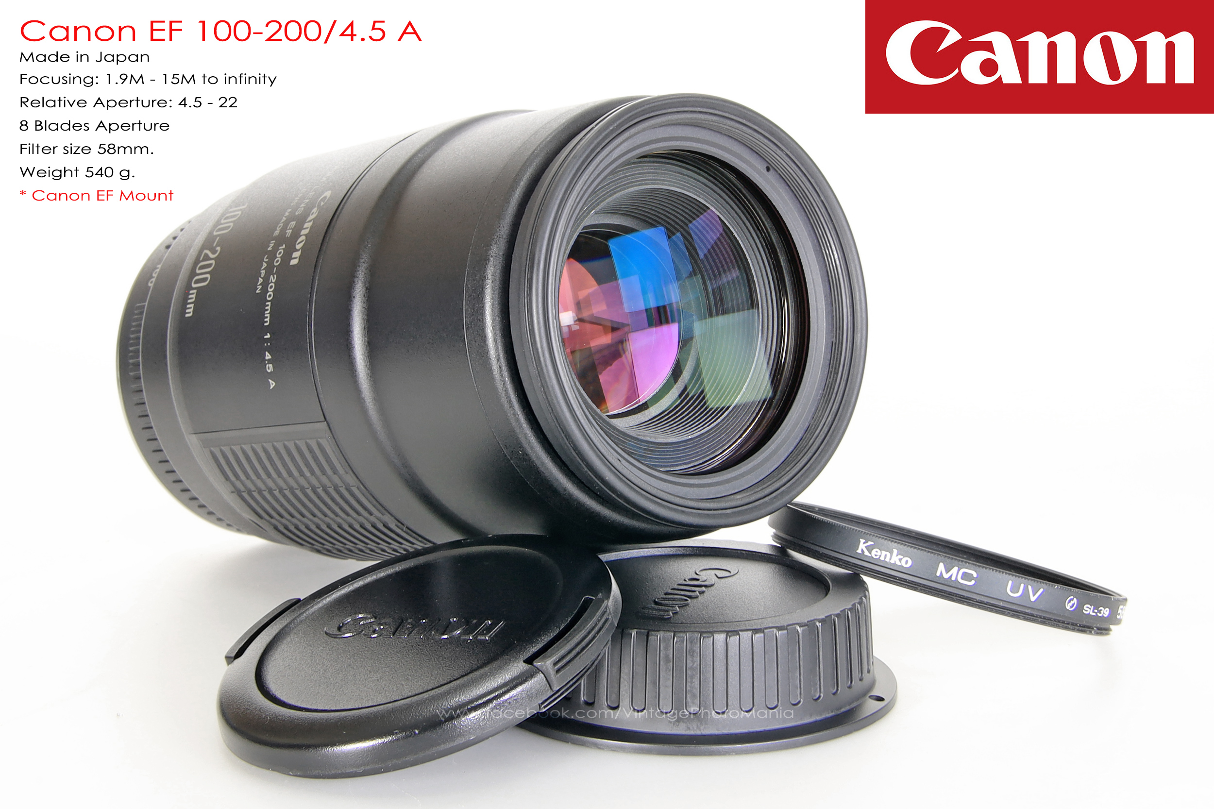 Canon EF 100-200/4.5 A *Canon EF Mount เลนส์ซูมเอฟไม่ไหลตัวเล็กรองรับฟูลเฟรม