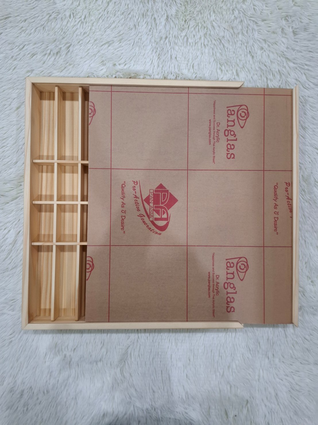 งานกล่องไม้ฝาสไลด์อะคริลิค