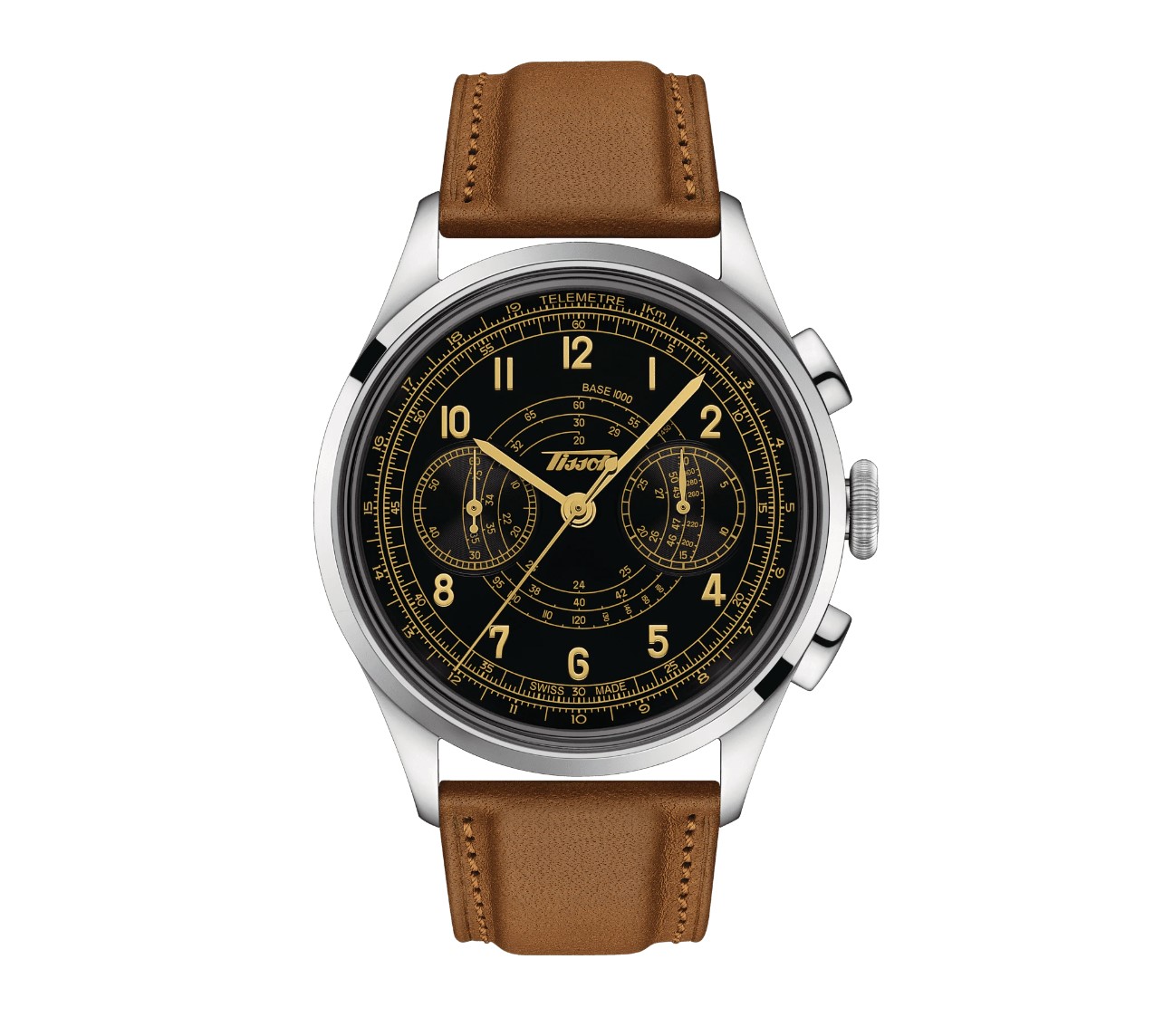 (ประกันศูนย์ไทย 2 ปี) TISSOT TELEMETER 1938 Automatic Chronograph (หน้าสีดำ)