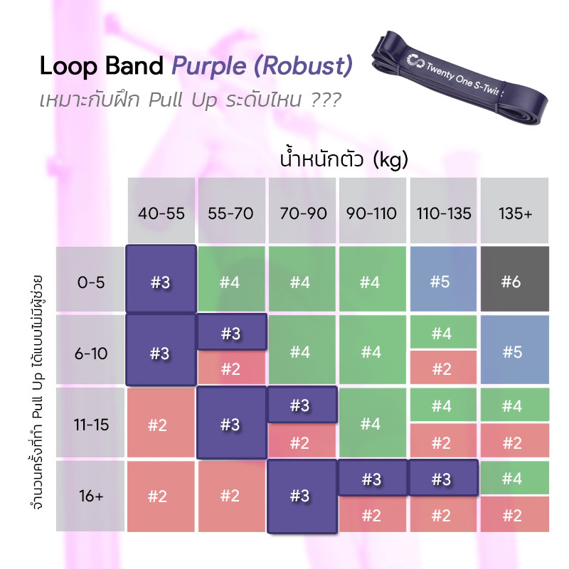 ยางยืดออกกำลังกายแบบห่วง Loop Band Purple (Robust)