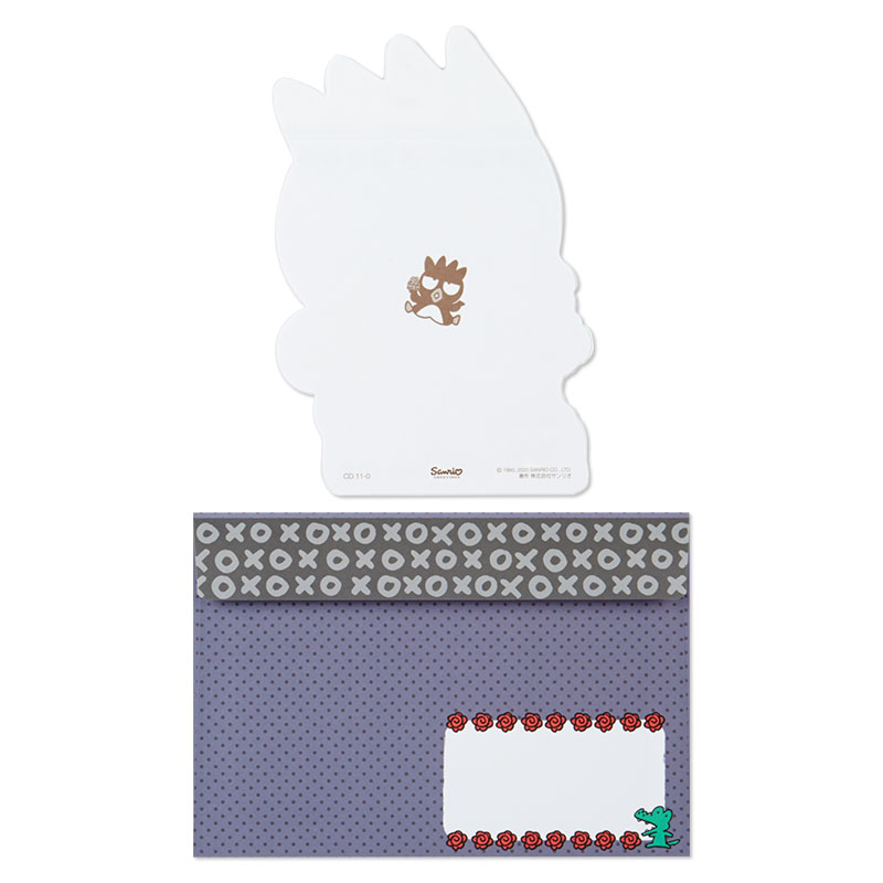 การ์ดเปล่า Sanrio & Seal Card แบบ Badtz Maru สามารถเขียนด้านในได้ มีสติกเกอร์น่ารักให้แปะได้ 1 แผ่น มาพร้อมซองลายน่ารักเข้ากัน ขนาดประมาณ 12 x 16 ซม.