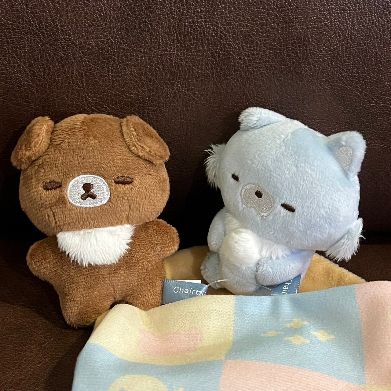 เซ็ตตุ๊กตาเล็ก Chairoikoguma Aokogu no Otomari (San-X Store Limited) เป็นตุ๊กตาไซส์ SS แบบ Koguma & Blue Wolf บนที่นอน ขนาดทั้งเซ็ต 13 x 13 x 5 ซม.