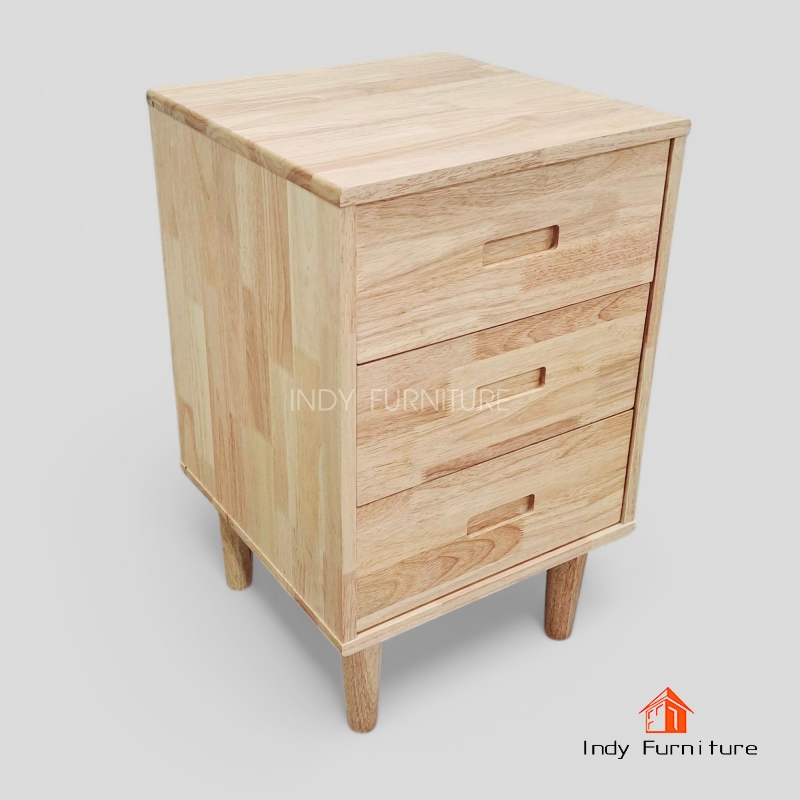 ตู้ลิ้นชักซ่อนของ ไม้ยางพารา รุ่น SAVING สีธรรมชาติ