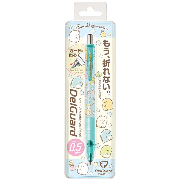 ดินสอกด Delguard จากญี่ปุ่น ลาย Sumikko Gurashi Stars สีฟ้า จุดเด่นคือไส้ไม่หักง่าย เขียนลื่น ๆ