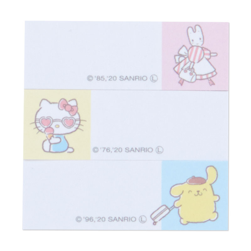 Sticky Note พร้อมซองพลาสติกใส่ Sanrio Travel แบบสีชมพู ขนาด 15 x 6 x 0.4 ซม. มี 6 ลาย รวม 90 แผ่น