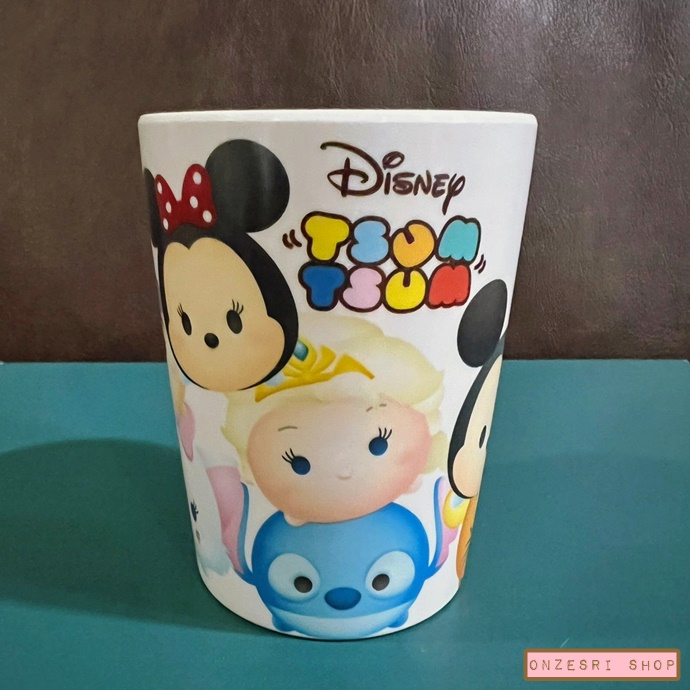 แก้วเมลามีนลาย Disney Tsum Tsum ทรงกระบอก ขนาด 7.5 x 9.5 ซม. 300 ml ไว้ใส่ของ ใส่น้ำดื่มได้ ใส่น้ำได้ถึง 100 องศาเซลเซียส