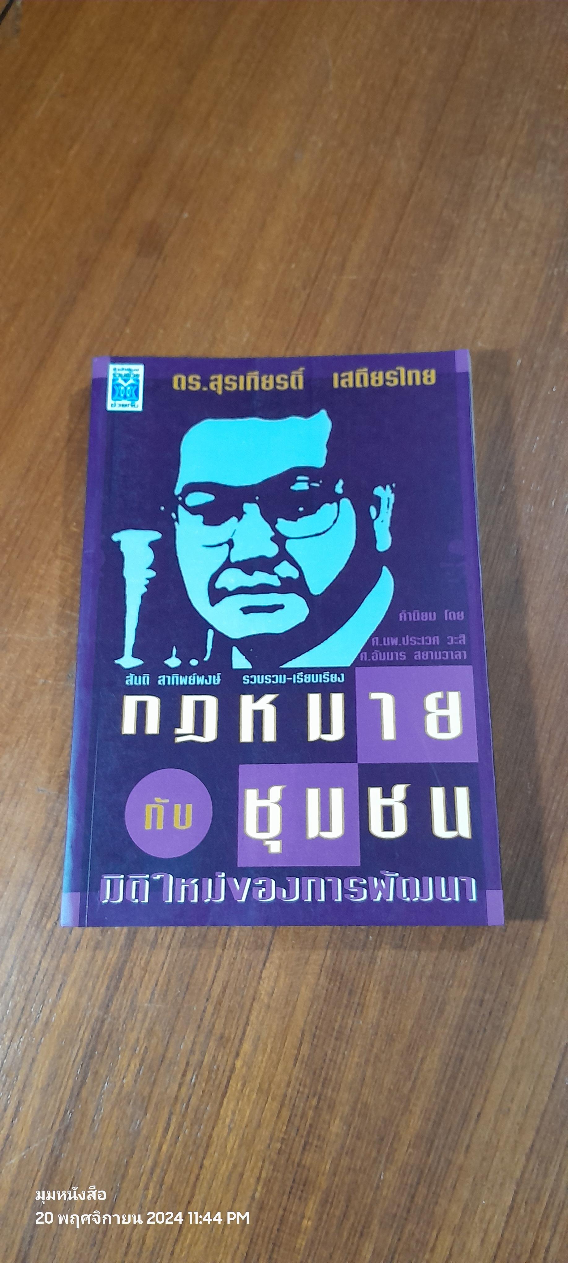 กฏหมาย กับ ชุมชน มิติใหม่ของการพัฒนา / ดร.สุรเกียรติ์ เสถียรไทย