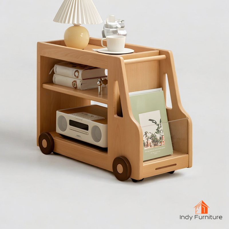 ชั้นวางอเนกประสงค์ ไม้ยางพารา รุ่น KIKU สีธรรมชาติ