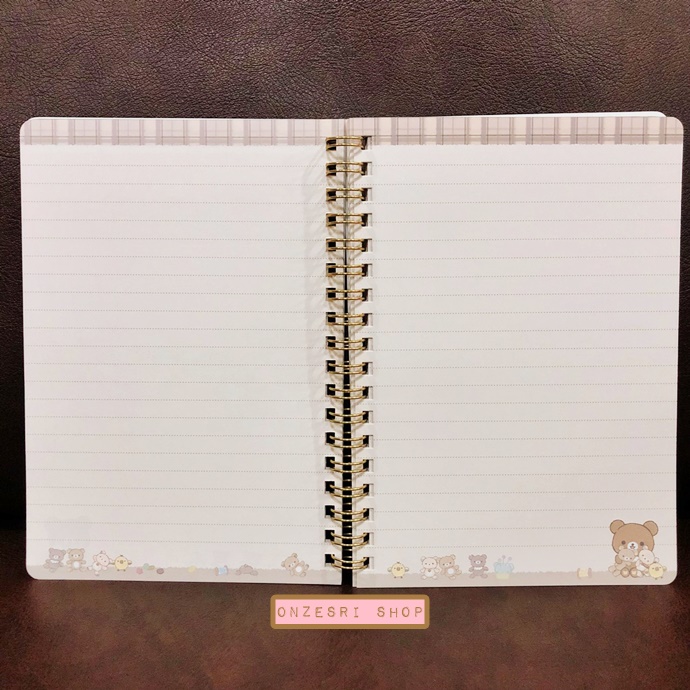 สมุดริมลวด Rilakkuma - Chairoi Koguma and Doll แบบสีน้ำตาล ขนาด B6 (18 x 12.5 ซม.) 120 หน้า