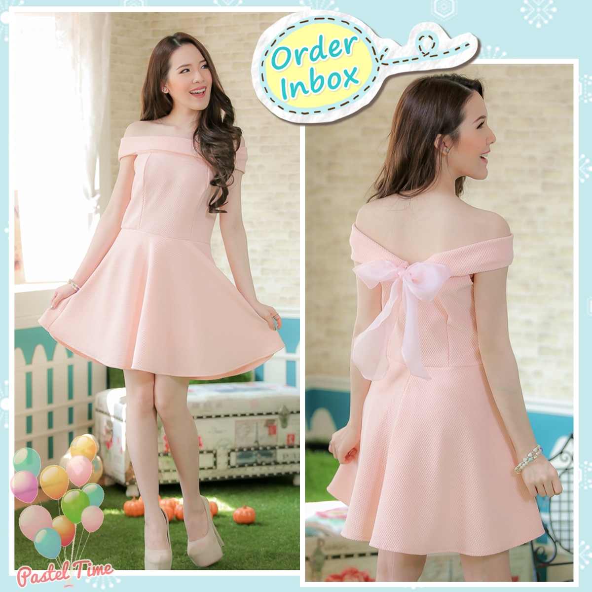 Sweet Ribbon Back Dress : Size M